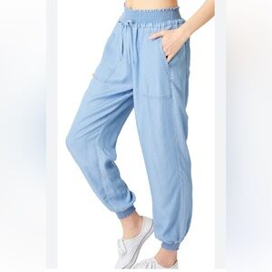 KNOX ROSE Tencil Paperbag Pants with Drawstring Waist, XXL